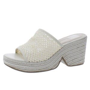 Dolce Vita Saydie Raffia Slip On Wedge Sandals Ivory Women’s